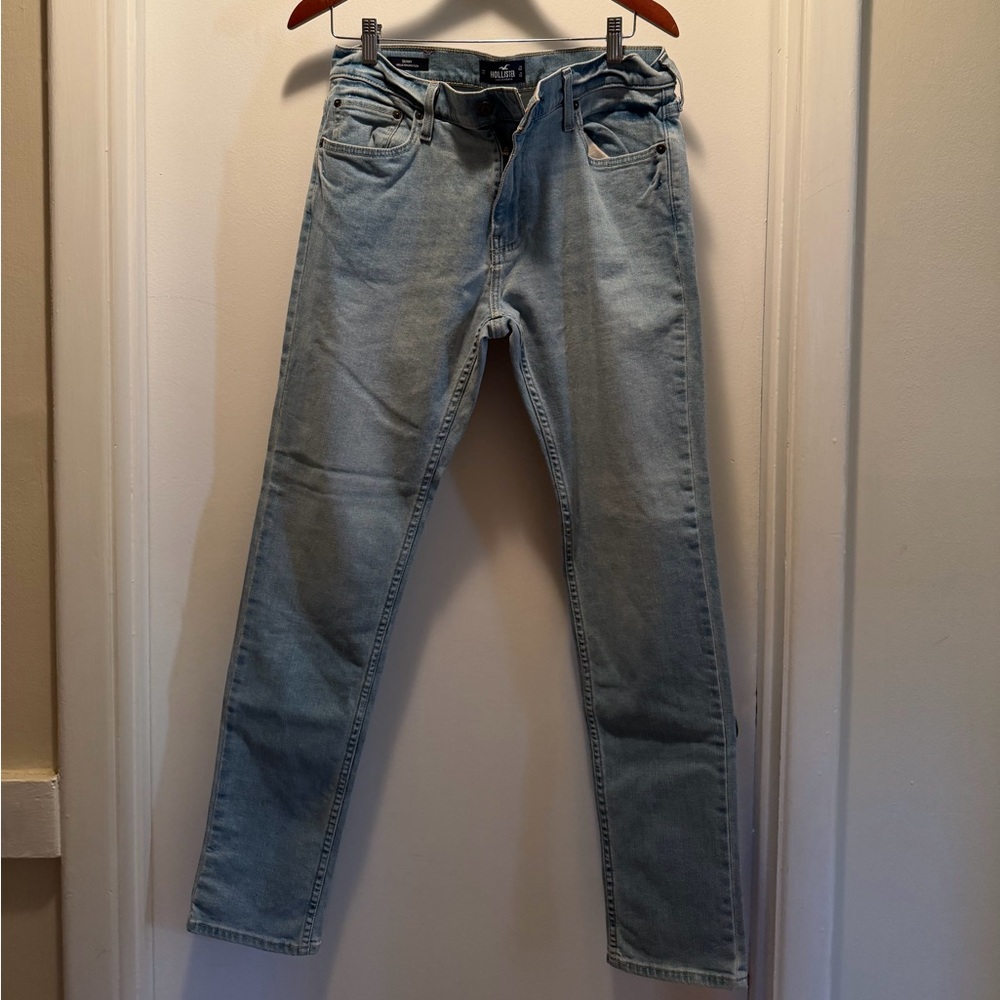 Hollister Men's Denim Slim Jeans - Light Blue